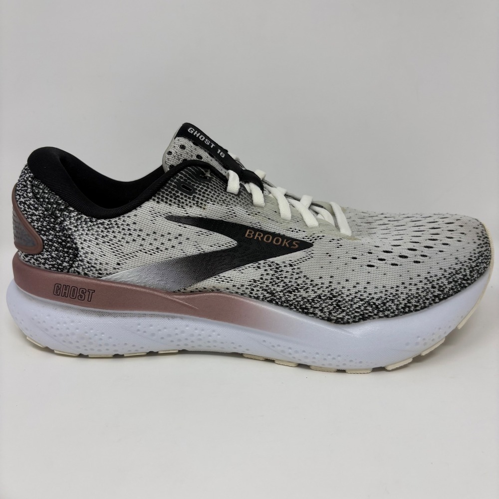 Brooks Ghost 16 Womens Size 7.5 White Black Athletic Running Shoes Sneakers